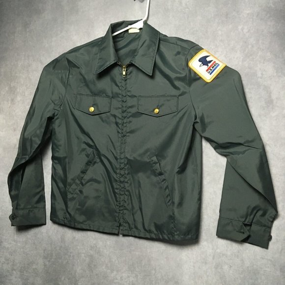 US Mail Carrier 70s Lightweight Drizzler Jacket USPS Nylon Vintage - Mens Medium - Picture 1 of 14